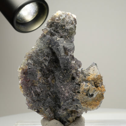 Bunte Phantom Fluorit Würfel, Muskovit Stufe Erongo, Namibia 79*57*46mm #14014