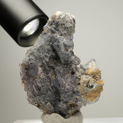 Bunte Phantom Fluorit Würfel, Muskovit Stufe Erongo, Namibia 79*57*46mm #14014