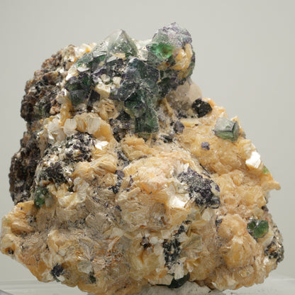 Seltene Phantom Fluorit Würfel, Muskovit Stufe Erongo, Namibia 78*60*52mm #14015