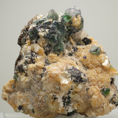 Seltene Phantom Fluorit Würfel, Muskovit Stufe Erongo, Namibia 78*60*52mm #14015