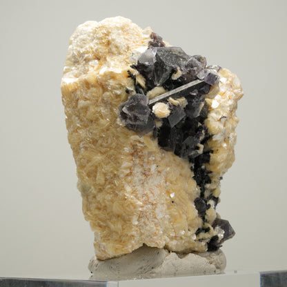 Bunte Phantom Fluorit, Schörl Turmalin, Hyalit Opal, Muskovit Erongo, Namibia 68*55*50mm #14016