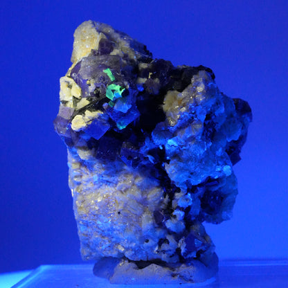 Bunte Phantom Fluorit, Schörl Turmalin, Hyalit Opal, Muskovit Erongo, Namibia 68*55*50mm #14016