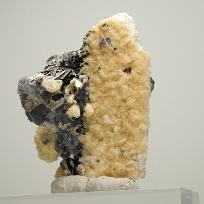 Bunte Phantom Fluorit, Schörl Turmalin, Hyalit Opal, Muskovit Erongo, Namibia 68*55*50mm #14016