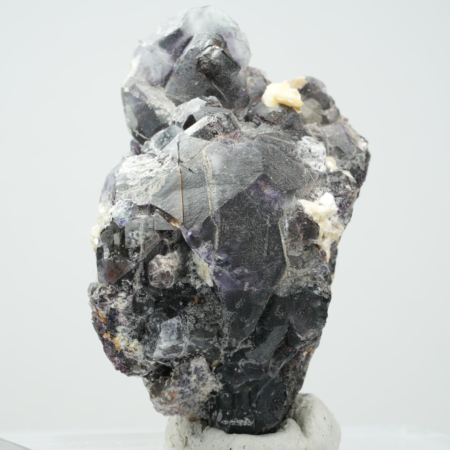 Seltene Phantom Fluorit Würfel, Muskovit, Hyalit Opal Stufe Erongo, Namibia 71*44*38mm #14019