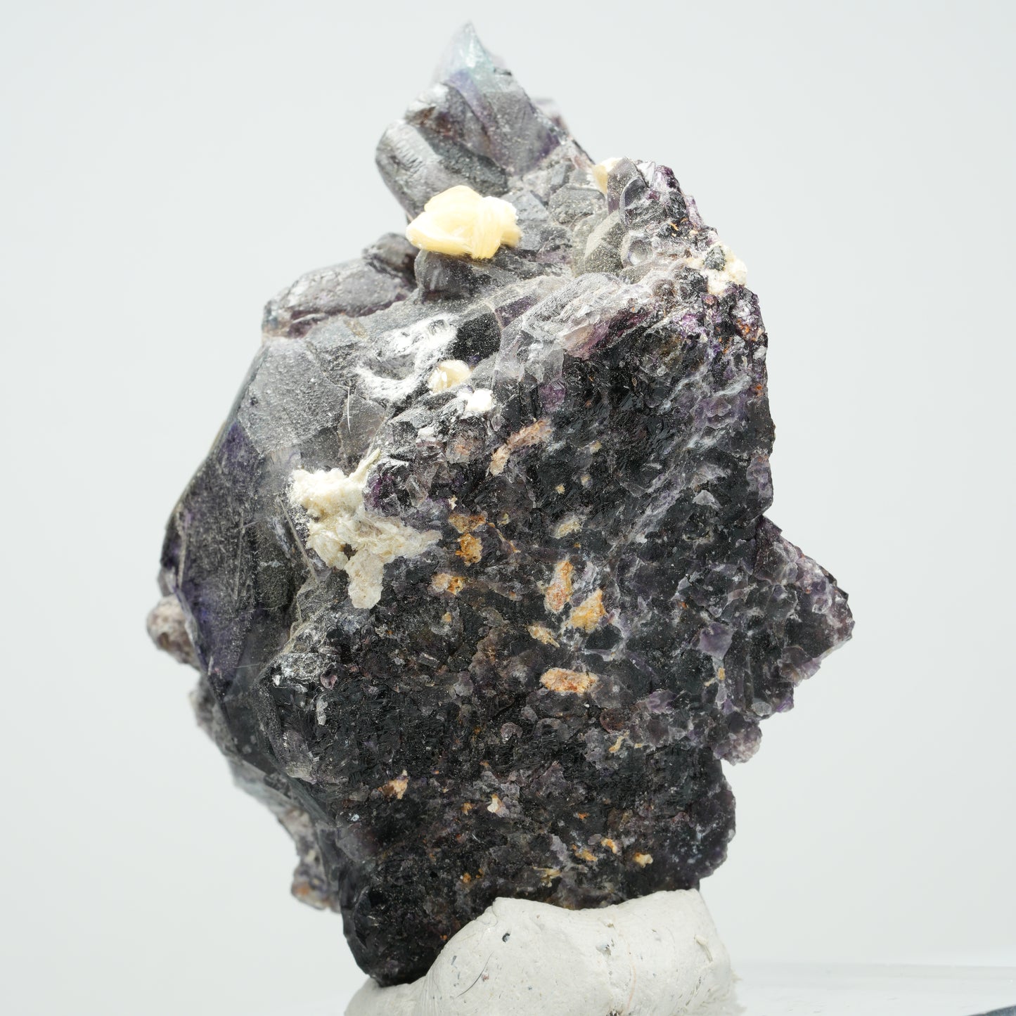 Seltene Phantom Fluorit Würfel, Muskovit, Hyalit Opal Stufe Erongo, Namibia 71*44*38mm #14019