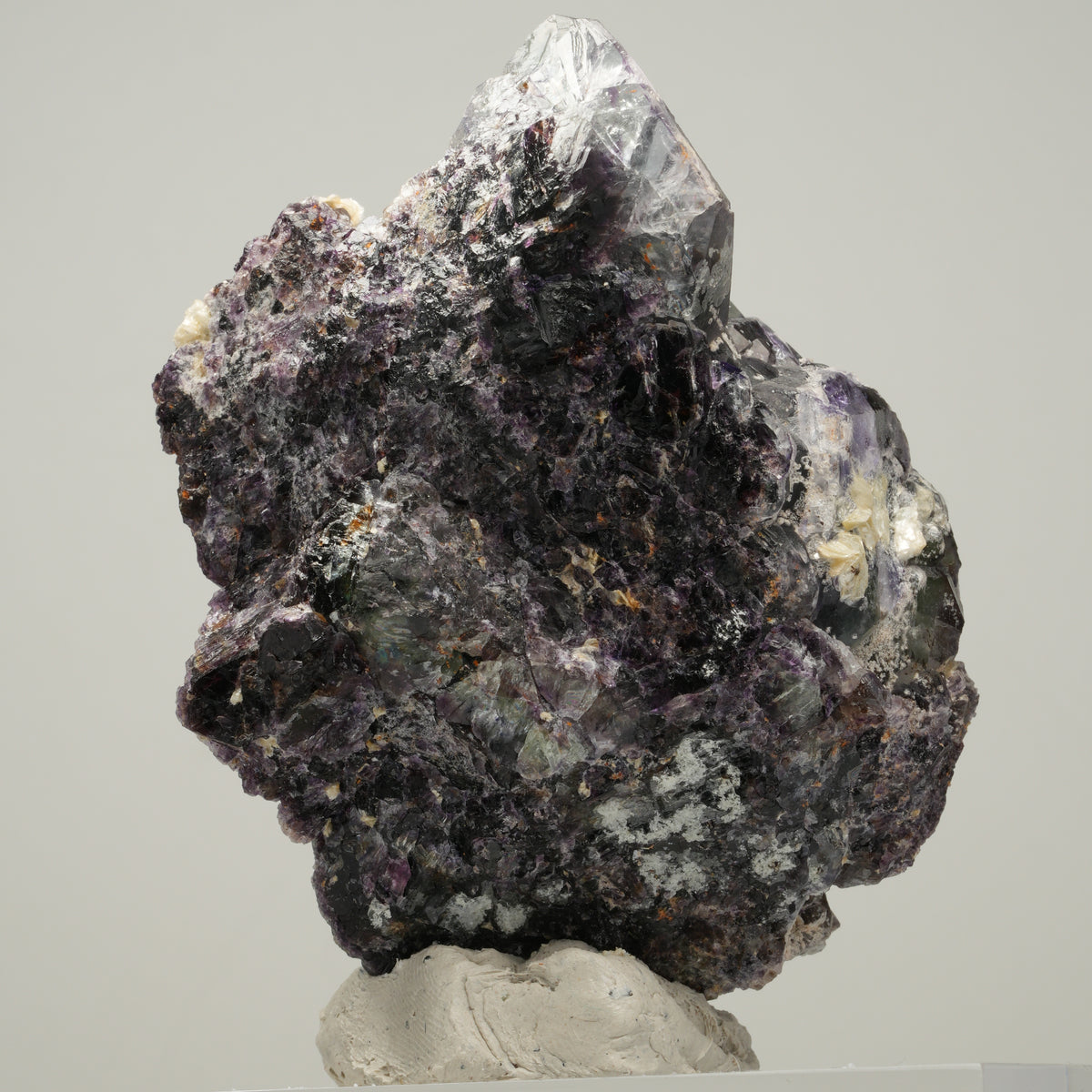 Seltene Phantom Fluorit Würfel, Muskovit, Hyalit Opal Stufe Erongo, Namibia 71*44*38mm #14019