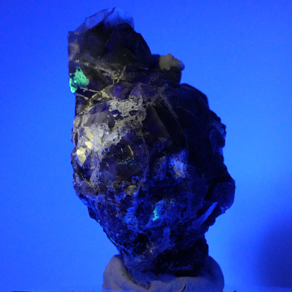 Seltene Phantom Fluorit Würfel, Muskovit, Hyalit Opal Stufe Erongo, Namibia 71*44*38mm #14019