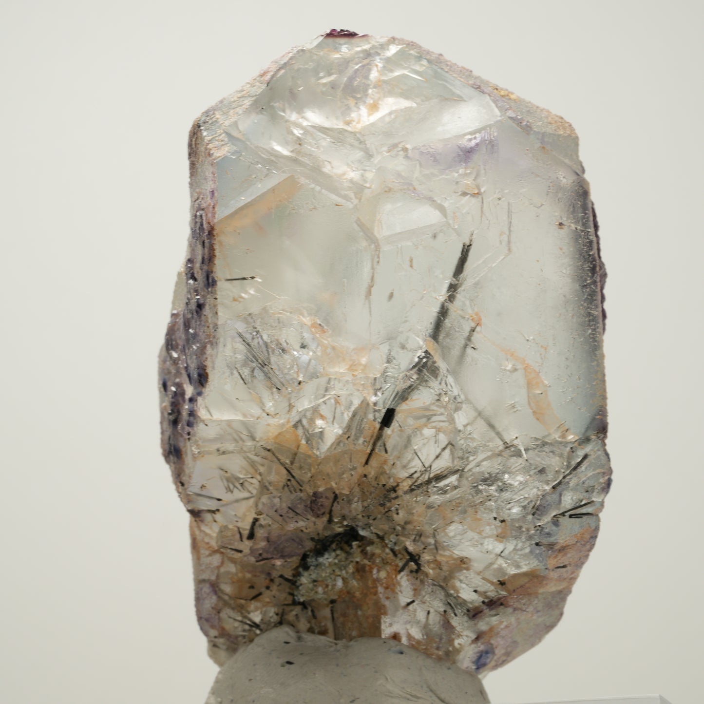 Klare Phantom Fluorit, Schörl Turmalin, Muskovit Stufe Erongo Namibia 82*50*47mm #14020