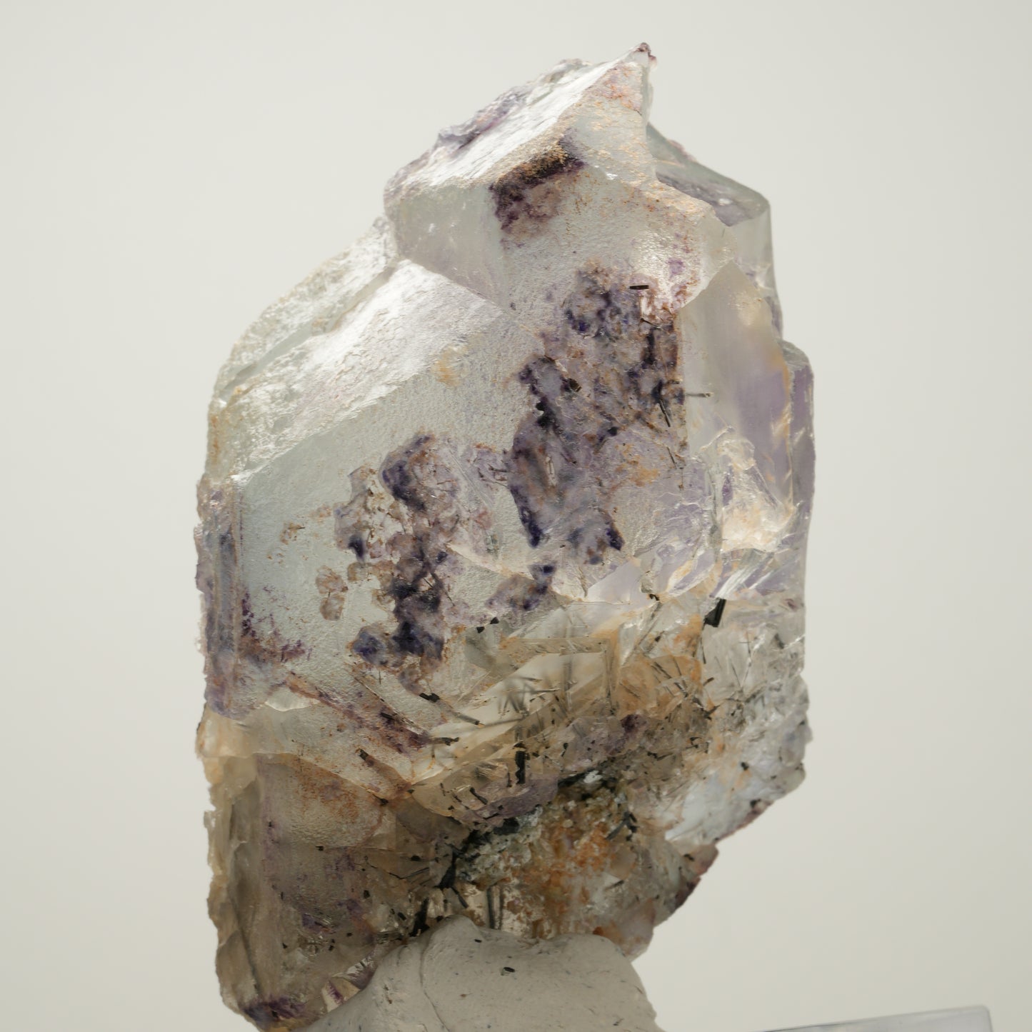 Klare Phantom Fluorit, Schörl Turmalin, Muskovit Stufe Erongo Namibia 82*50*47mm #14020