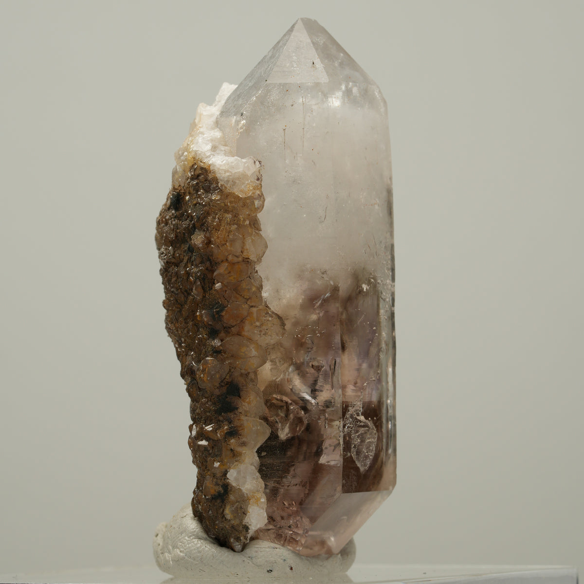 Skelett Phantom Rauchquarz Doppelender mit Calcit Goboboseb, Namibia 55*24*21mm #14021