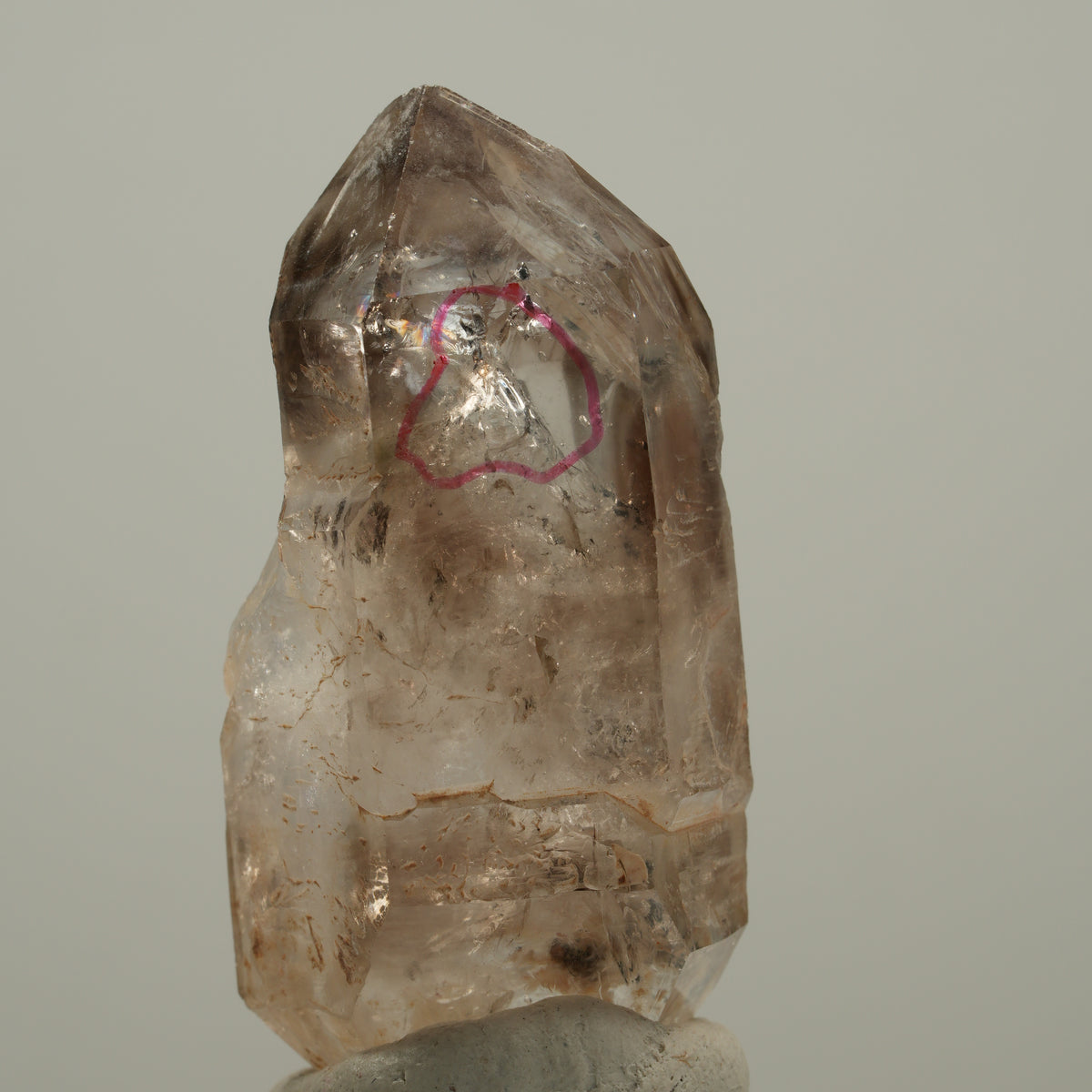 Enhydro Phantom Rauchquarz Skelett Doppelender, 1x Blase Goboboseb, Namibia 45*22*18mm #14023