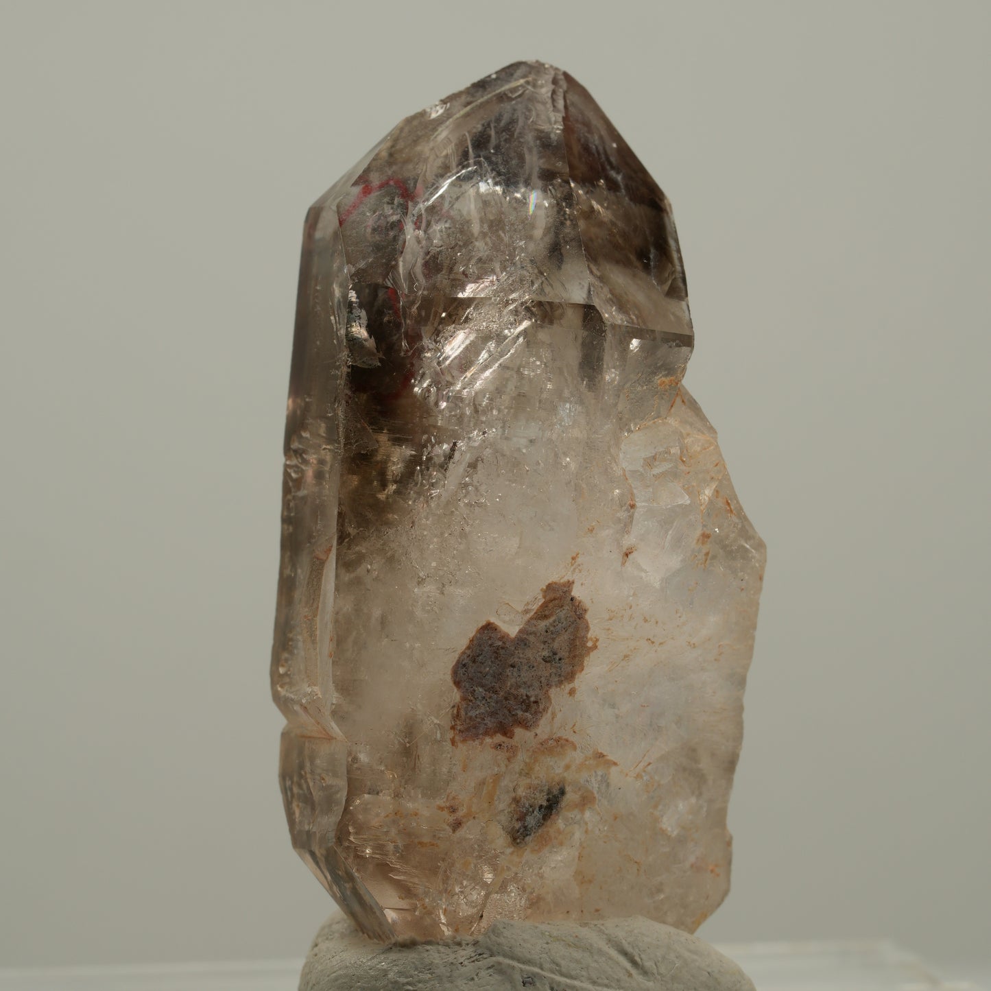 Enhydro Phantom Rauchquarz Skelett Doppelender, 1x Blase Goboboseb, Namibia 45*22*18mm #14023