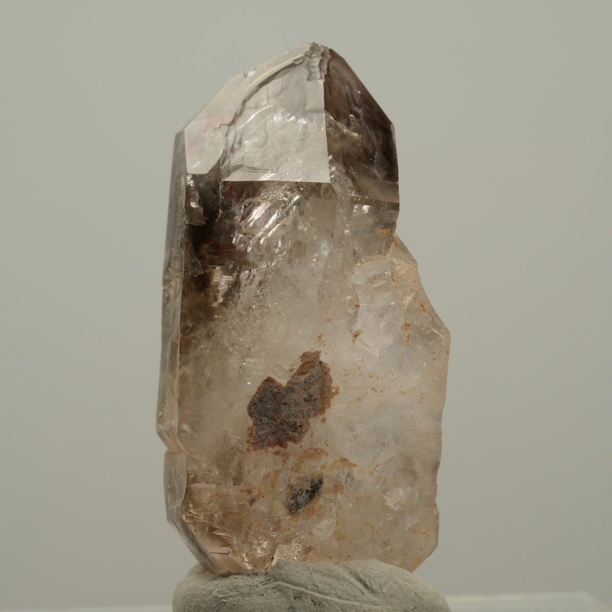 Enhydro Phantom Rauchquarz Skelett Doppelender, 1x Blase Goboboseb, Namibia 45*22*18mm #14023