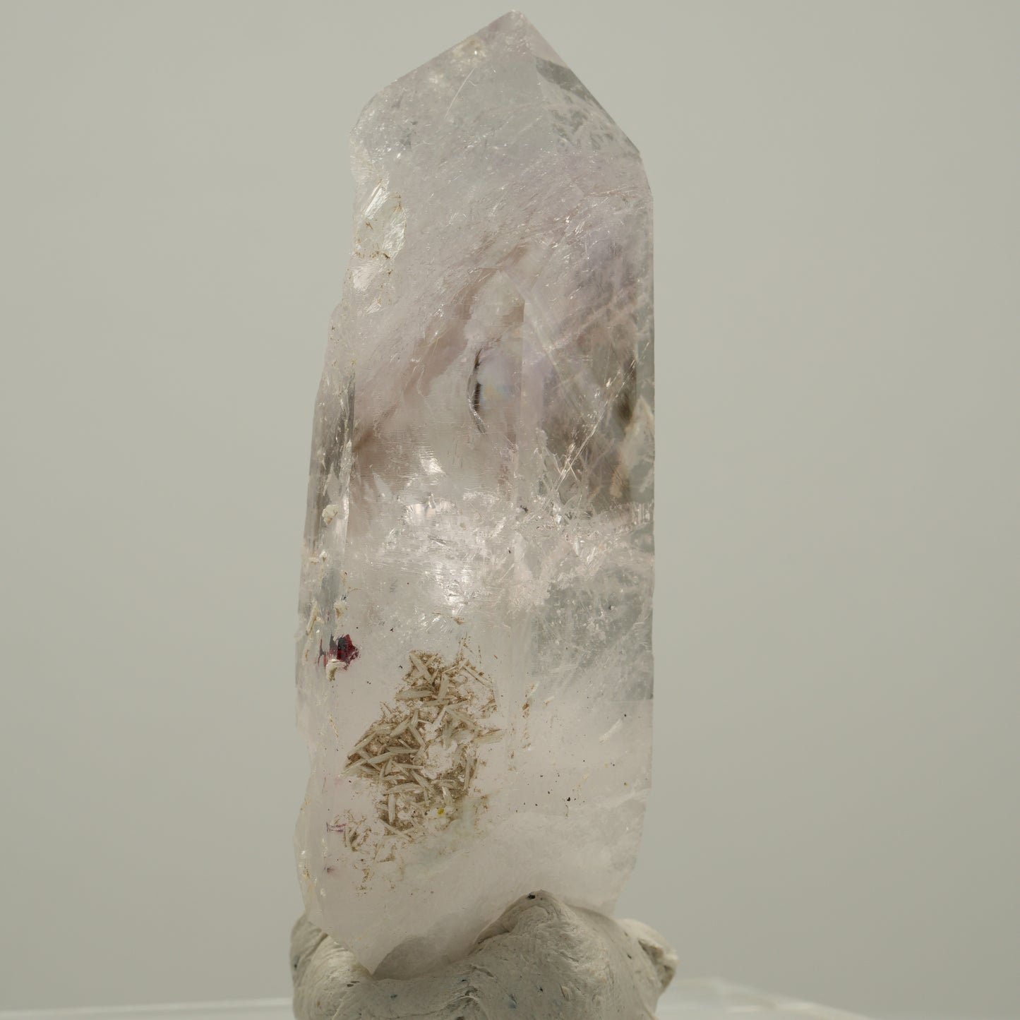 Skelett Phantom Amethyst mit Prehnit, Hämatit Streep Mine, Goboboseb, Namibia 59*21*16mm #14027