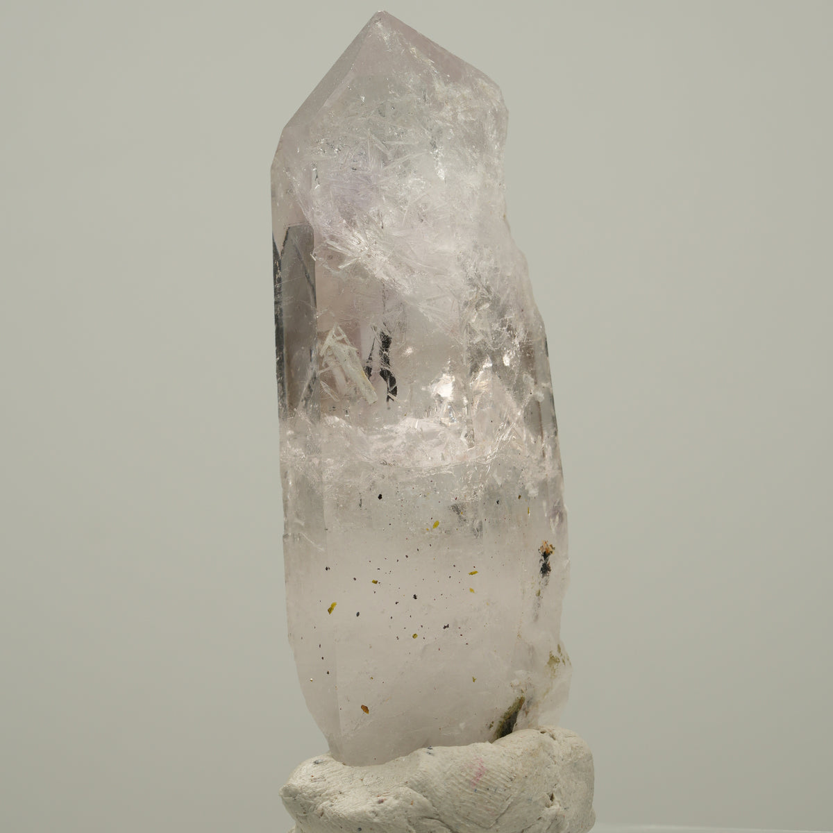 Skelett Phantom Amethyst mit Prehnit, Hämatit Streep Mine, Goboboseb, Namibia 59*21*16mm #14027