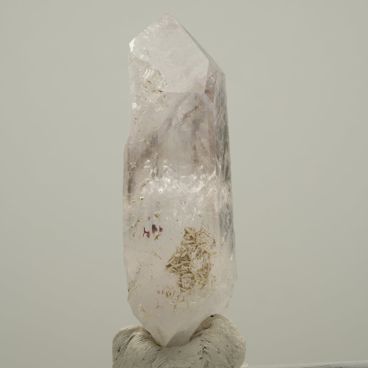 Skelett Phantom Amethyst mit Prehnit, Hämatit Streep Mine, Goboboseb, Namibia 59*21*16mm #14027