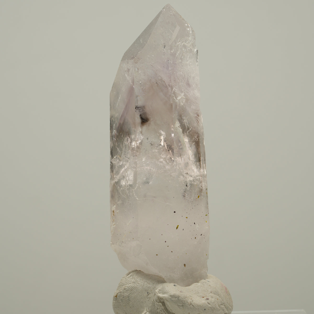 Skelett Phantom Amethyst mit Prehnit, Hämatit Streep Mine, Goboboseb, Namibia 59*21*16mm #14027