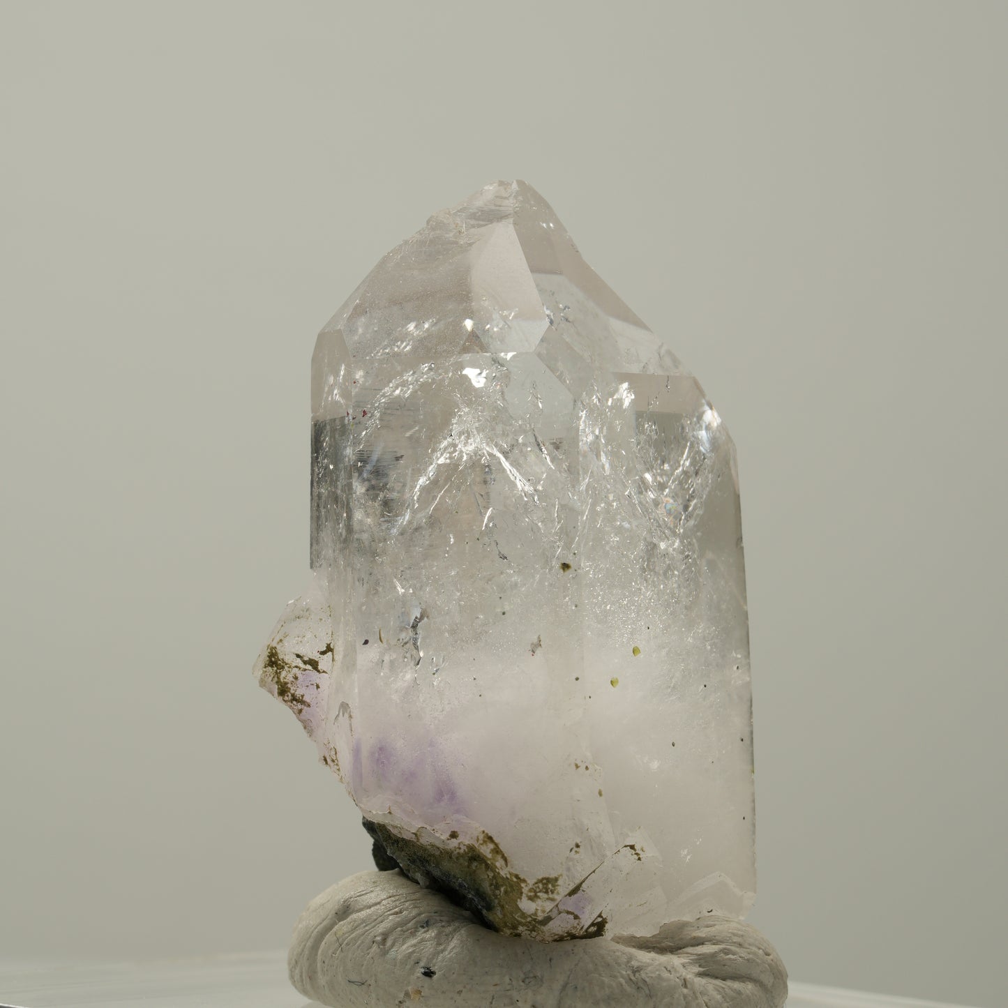 Skelett Phantom Amethyst mit Epidot, Hämatit Streep Mine Goboboseb Namibia 47*24*17mm #14031