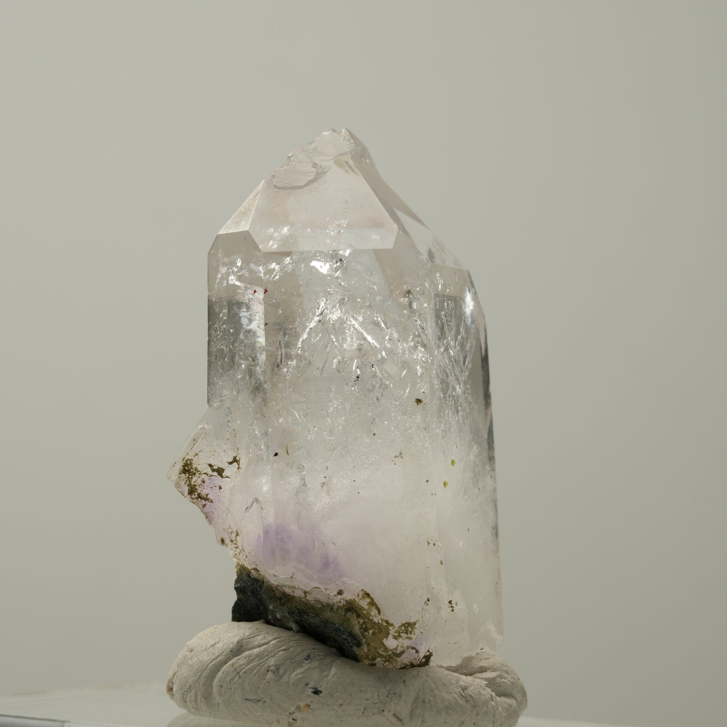 Skelett Phantom Amethyst mit Epidot, Hämatit Streep Mine Goboboseb Namibia 47*24*17mm #14031