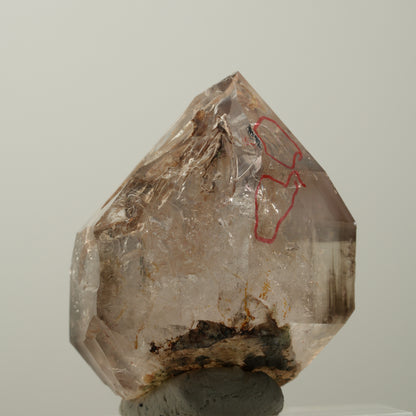 Enhydro Skelett Fenster Phantom Rauchquarz Zepter, 2x Blase Goboboseb, Namibia 41*33*28mm #14037