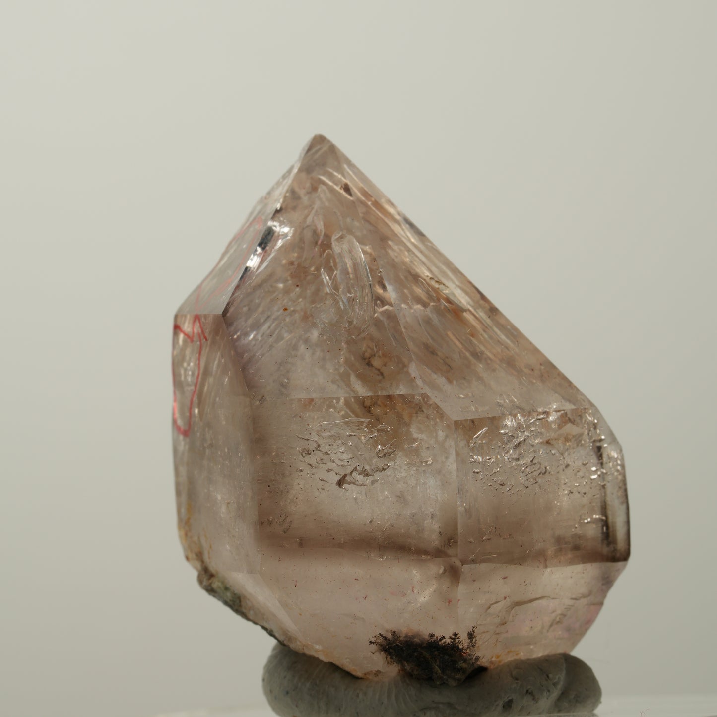 Enhydro Skelett Fenster Phantom Rauchquarz Zepter, 2x Blase Goboboseb, Namibia 41*33*28mm #14037