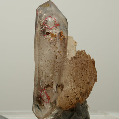 Enhydro Phantom Rauchquarz Skelett Doppelender, 6x Blase Goboboseb, Namibia 52*27*27mm #14038
