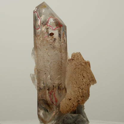 Enhydro Phantom Rauchquarz Skelett Doppelender, 6x Blase Goboboseb, Namibia 52*27*27mm #14038