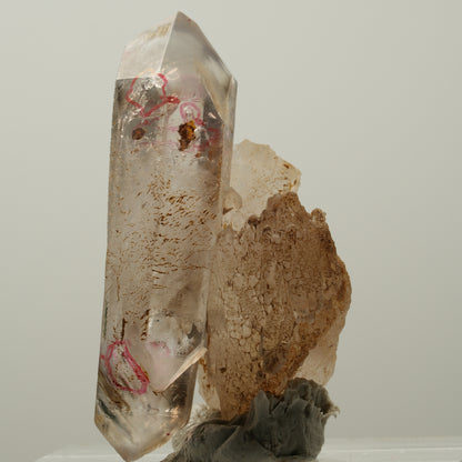 Enhydro Phantom Rauchquarz Skelett Doppelender, 6x Blase Goboboseb, Namibia 52*27*27mm #14038