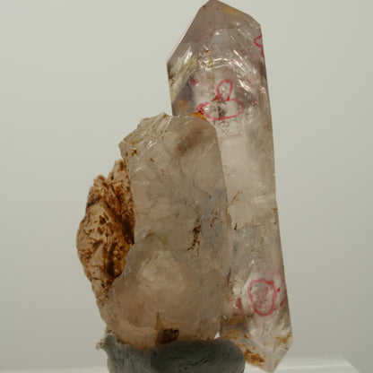 Enhydro Phantom Rauchquarz Skelett Doppelender, 6x Blase Goboboseb, Namibia 52*27*27mm #14038