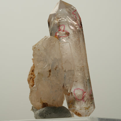 Enhydro Phantom Rauchquarz Skelett Doppelender, 6x Blase Goboboseb, Namibia 52*27*27mm #14038