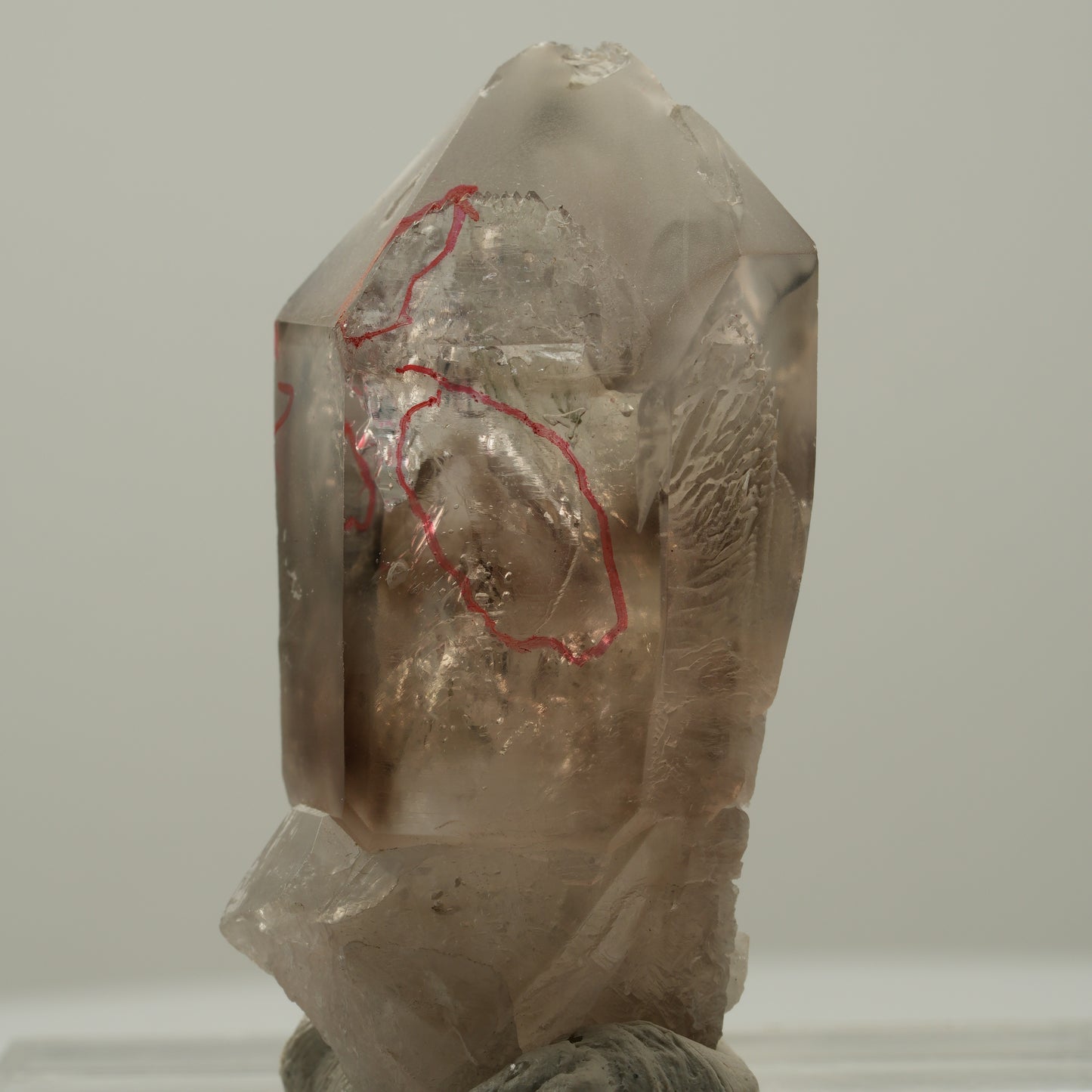 Enhydro Skelett Fenster Phantom Rauchquarz, 4x Blase Goboboseb, Namibia 47*23*17mm #14039