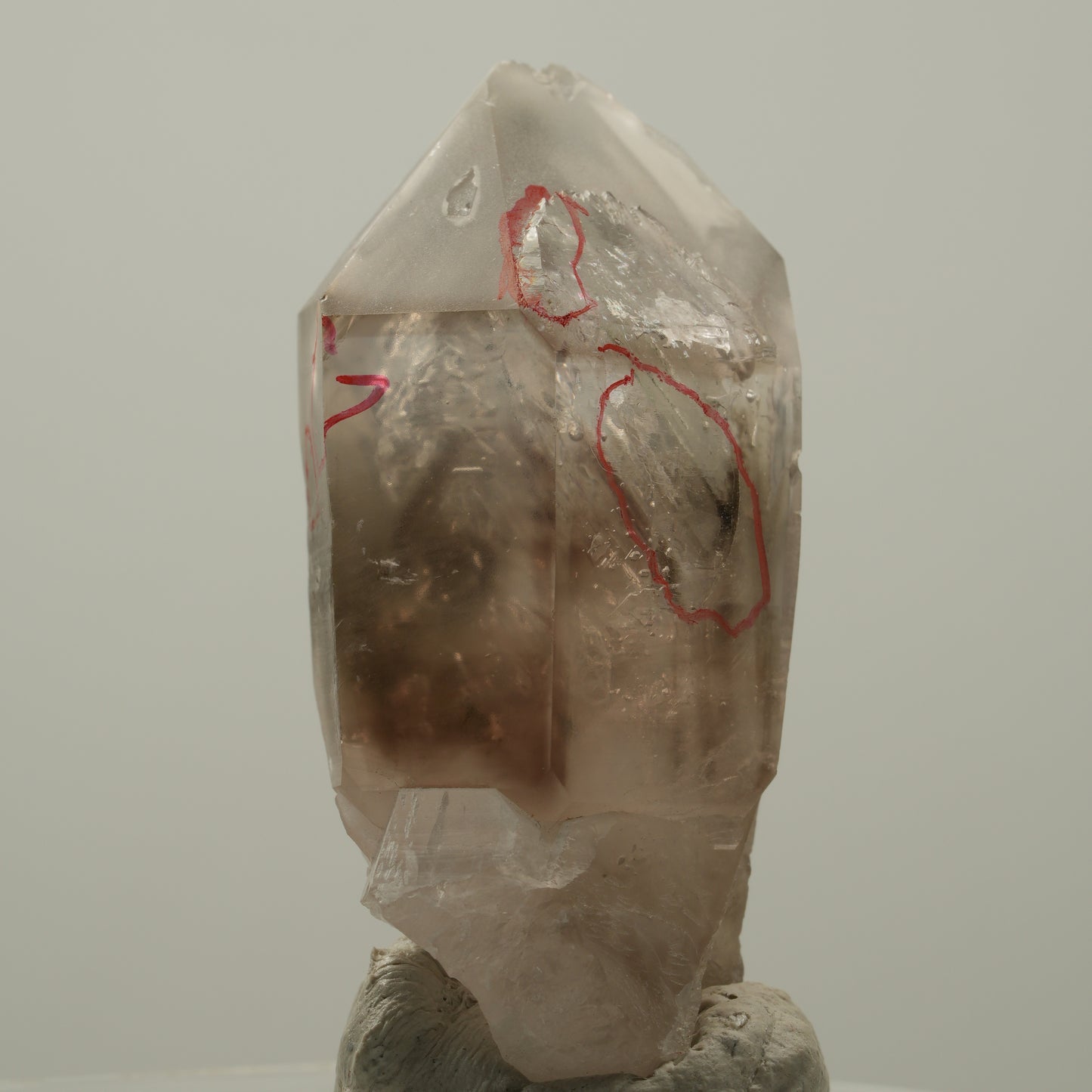 Enhydro Skelett Fenster Phantom Rauchquarz, 4x Blase Goboboseb, Namibia 47*23*17mm #14039