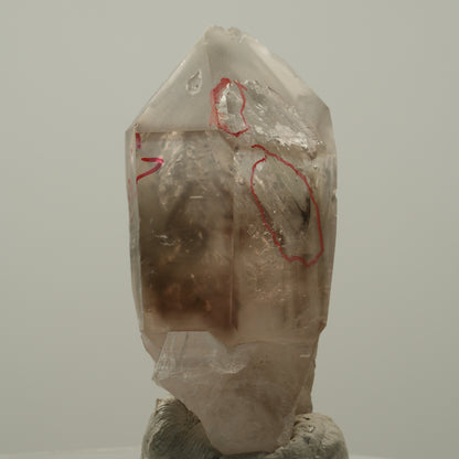 Enhydro Skelett Fenster Phantom Rauchquarz, 4x Blase Goboboseb, Namibia 47*23*17mm #14039