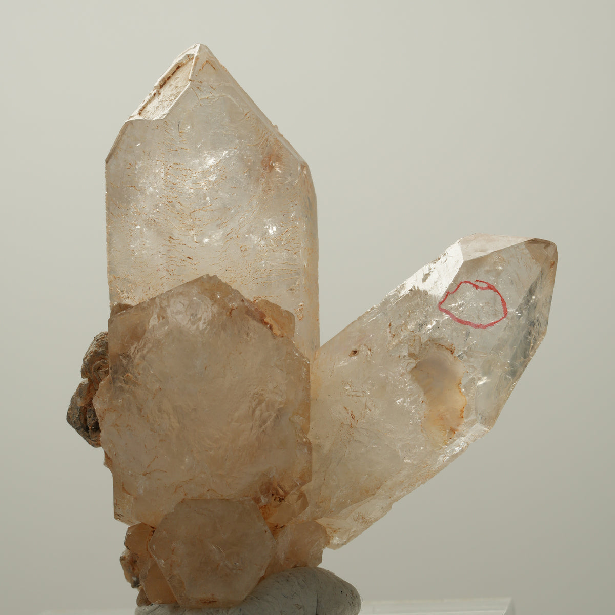 Enhydro Phantom Rauchquarz Skelett Spitzen, 1x Blase Goboboseb, Namibia 58*50*24mm #14041