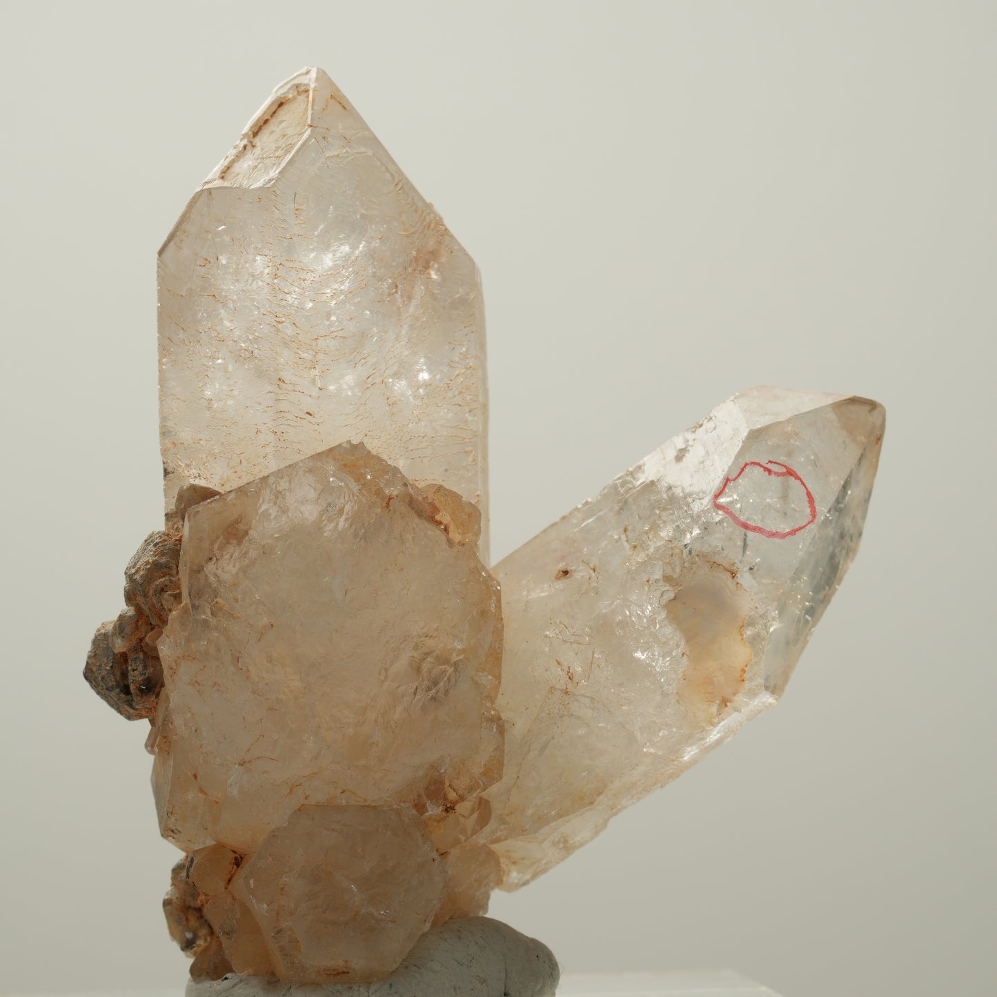 Enhydro Phantom Rauchquarz Skelett Spitzen, 1x Blase Goboboseb, Namibia 58*50*24mm #14041