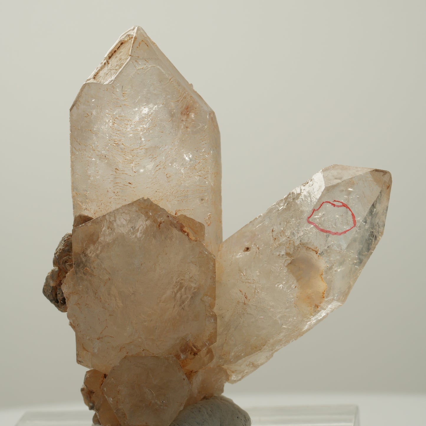 Enhydro Phantom Rauchquarz Skelett Spitzen, 1x Blase Goboboseb, Namibia 58*50*24mm #14041