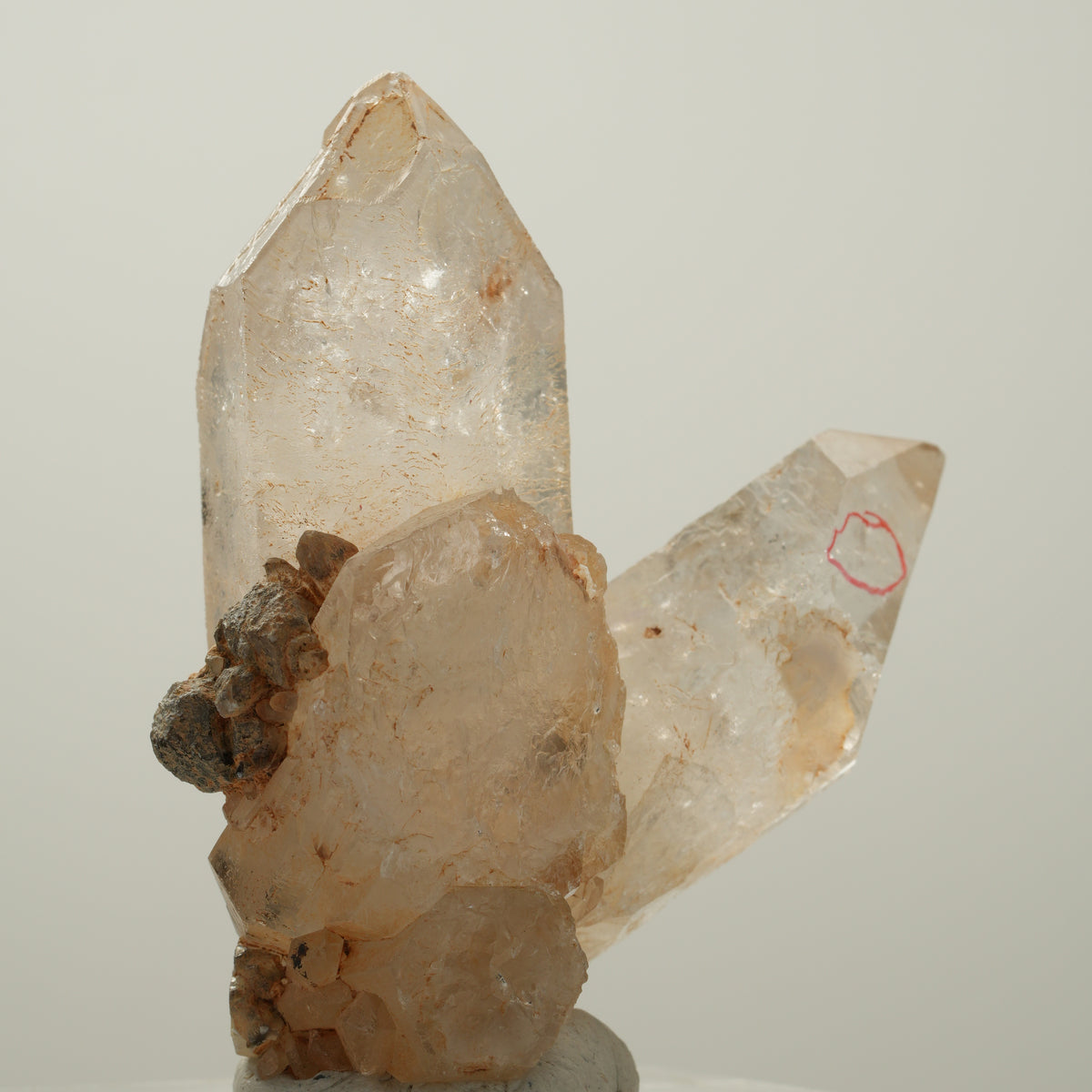 Enhydro Phantom Rauchquarz Skelett Spitzen, 1x Blase Goboboseb, Namibia 58*50*24mm #14041