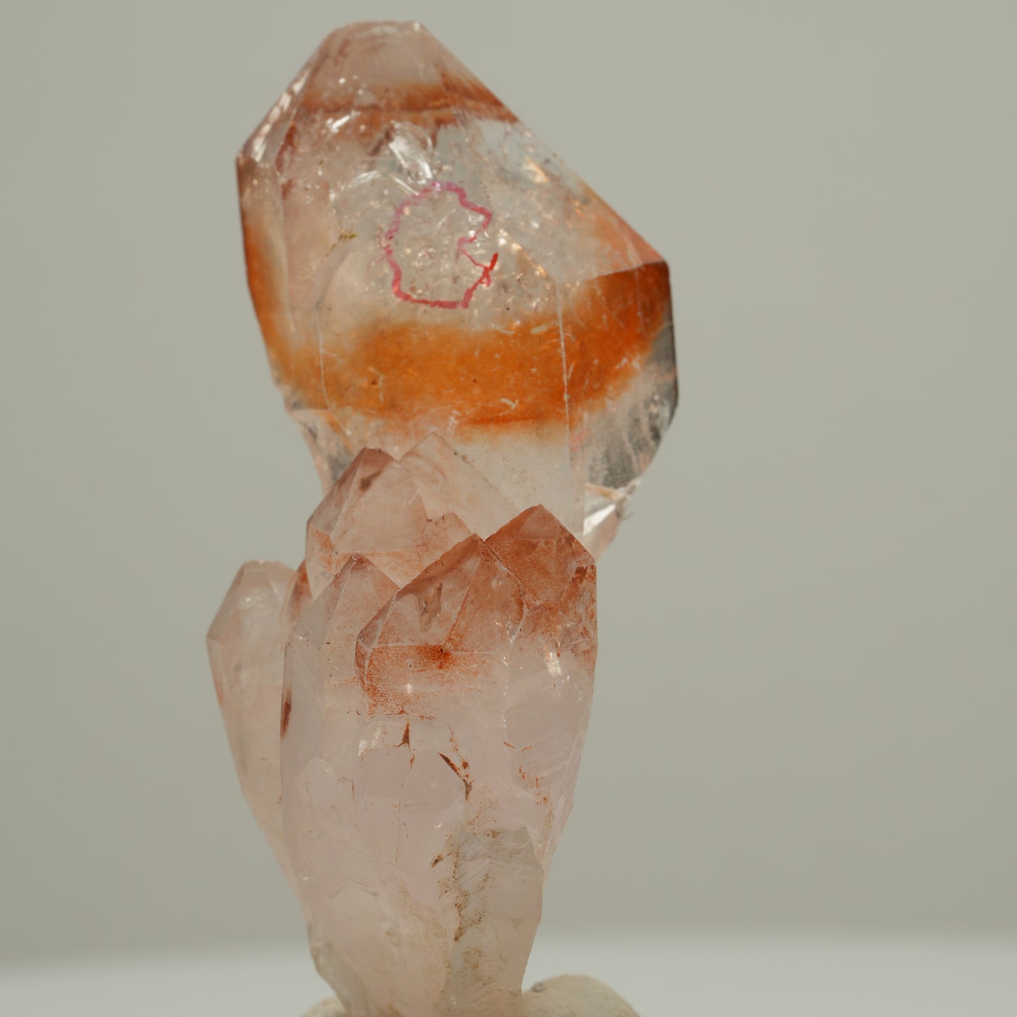 Enhydro Skelett Phantom Rauchquarz Zepter mit Eisen, 1x Blase Goboboseb Namibia 52*25*23mm #14043