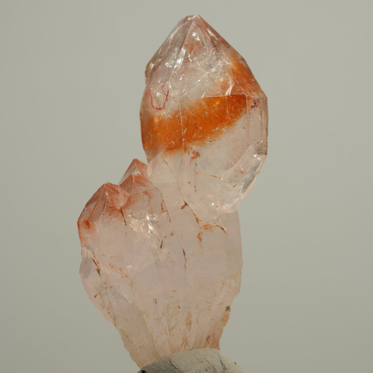Enhydro Skelett Phantom Rauchquarz Zepter mit Eisen, 1x Blase Goboboseb Namibia 52*25*23mm #14043