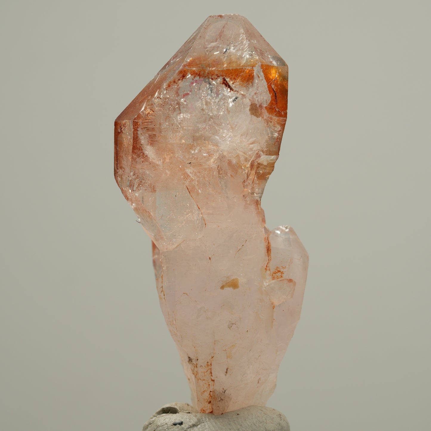 Enhydro Skelett Phantom Rauchquarz Zepter mit Eisen, 1x Blase Goboboseb Namibia 52*25*23mm #14043