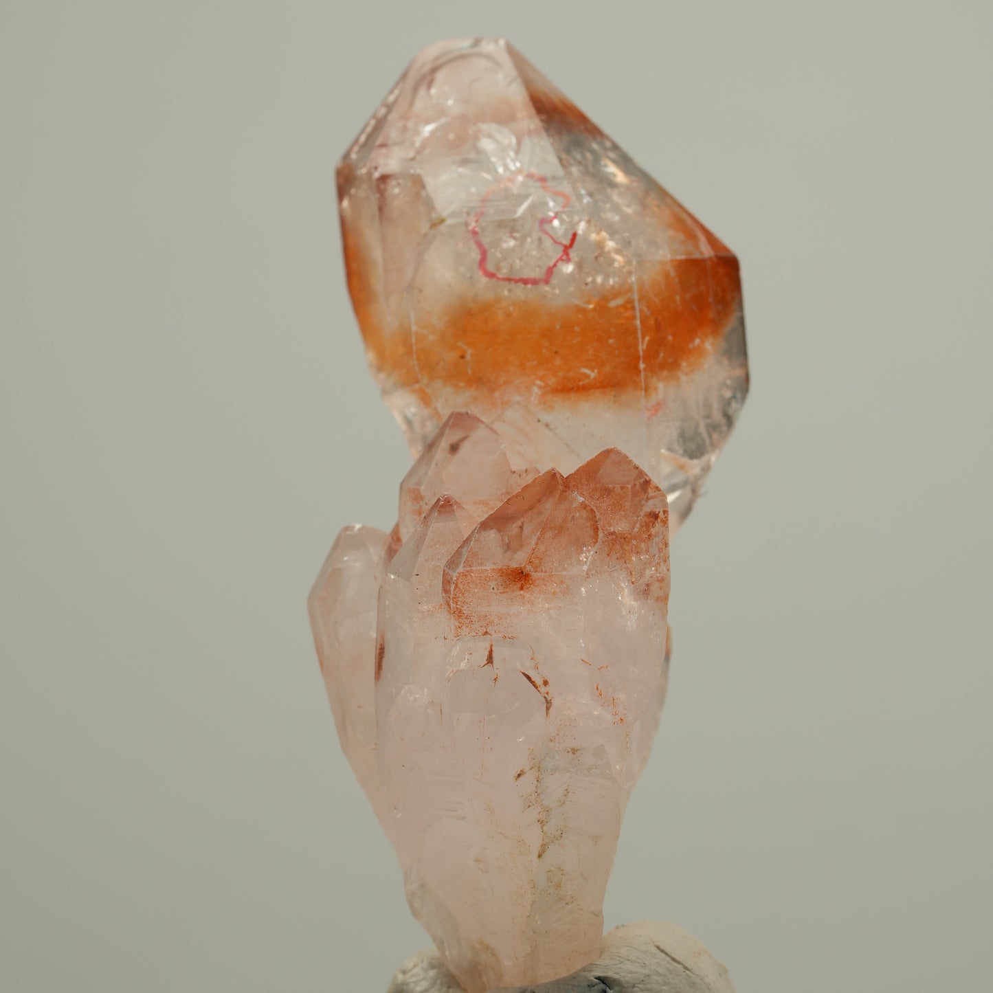 Enhydro Skelett Phantom Rauchquarz Zepter mit Eisen, 1x Blase Goboboseb Namibia 52*25*23mm #14043