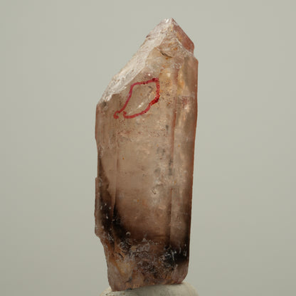 Enhydro Phantom Rauchquarz Skelett Doppelender, 1x Blase Goboboseb, Namibia 52*15*14mm #14044
