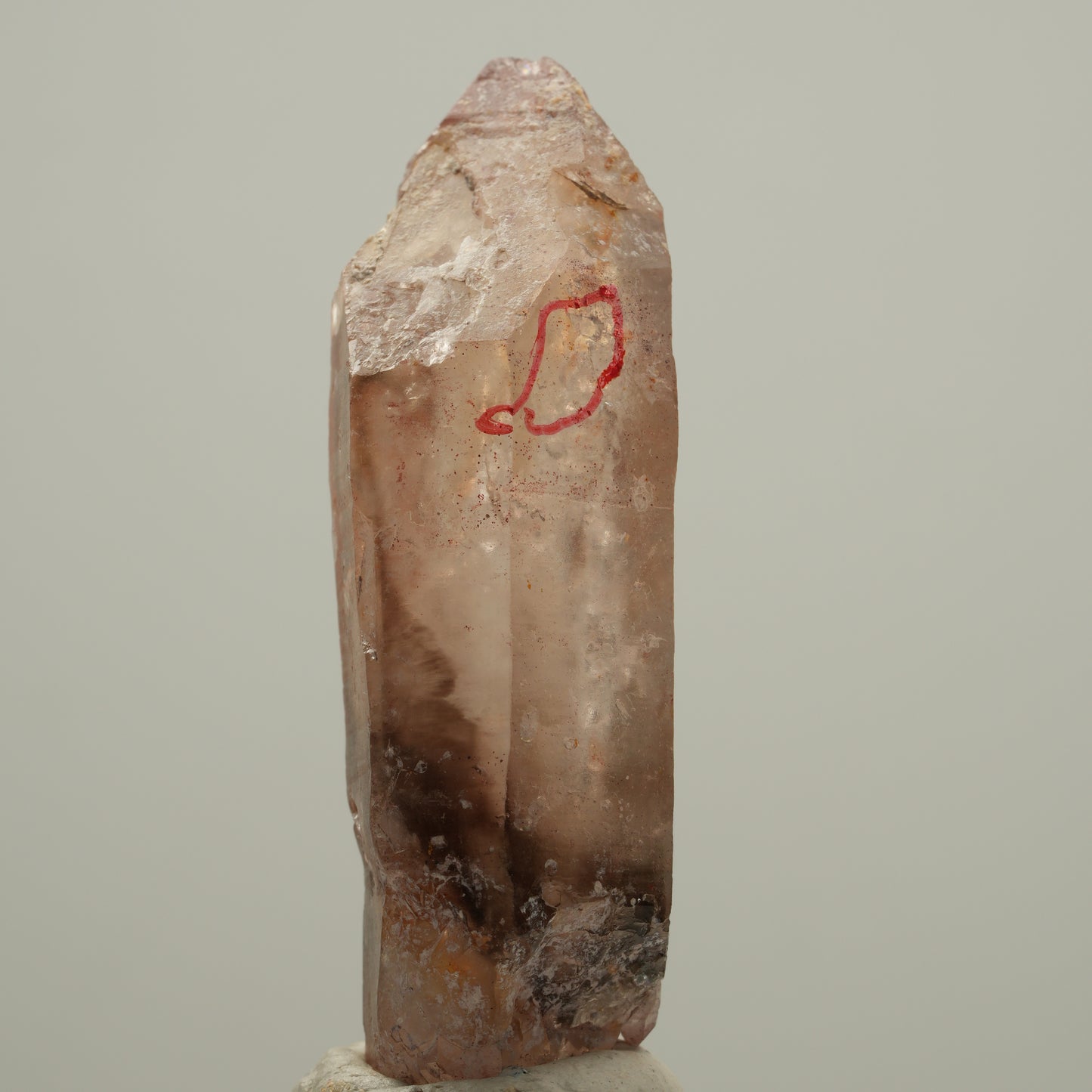 Enhydro Phantom Rauchquarz Skelett Doppelender, 1x Blase Goboboseb, Namibia 52*15*14mm #14044