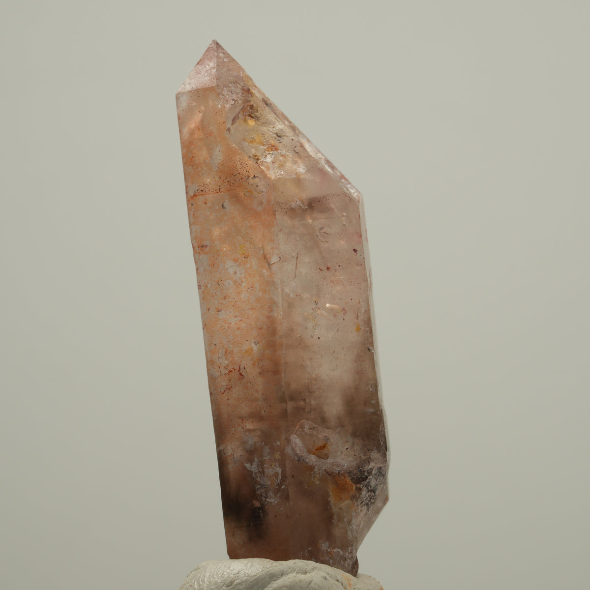 Enhydro Phantom Rauchquarz Skelett Doppelender, 1x Blase Goboboseb, Namibia 52*15*14mm #14044