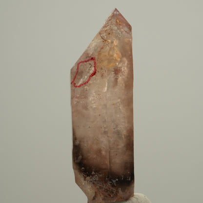 Enhydro Phantom Rauchquarz Skelett Doppelender, 1x Blase Goboboseb, Namibia 52*15*14mm #14044