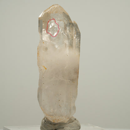 Enhydro Phantom Rauchquarz Skelett Doppelender, 1x Blase Goboboseb, Namibia 66*23*18mm #14048