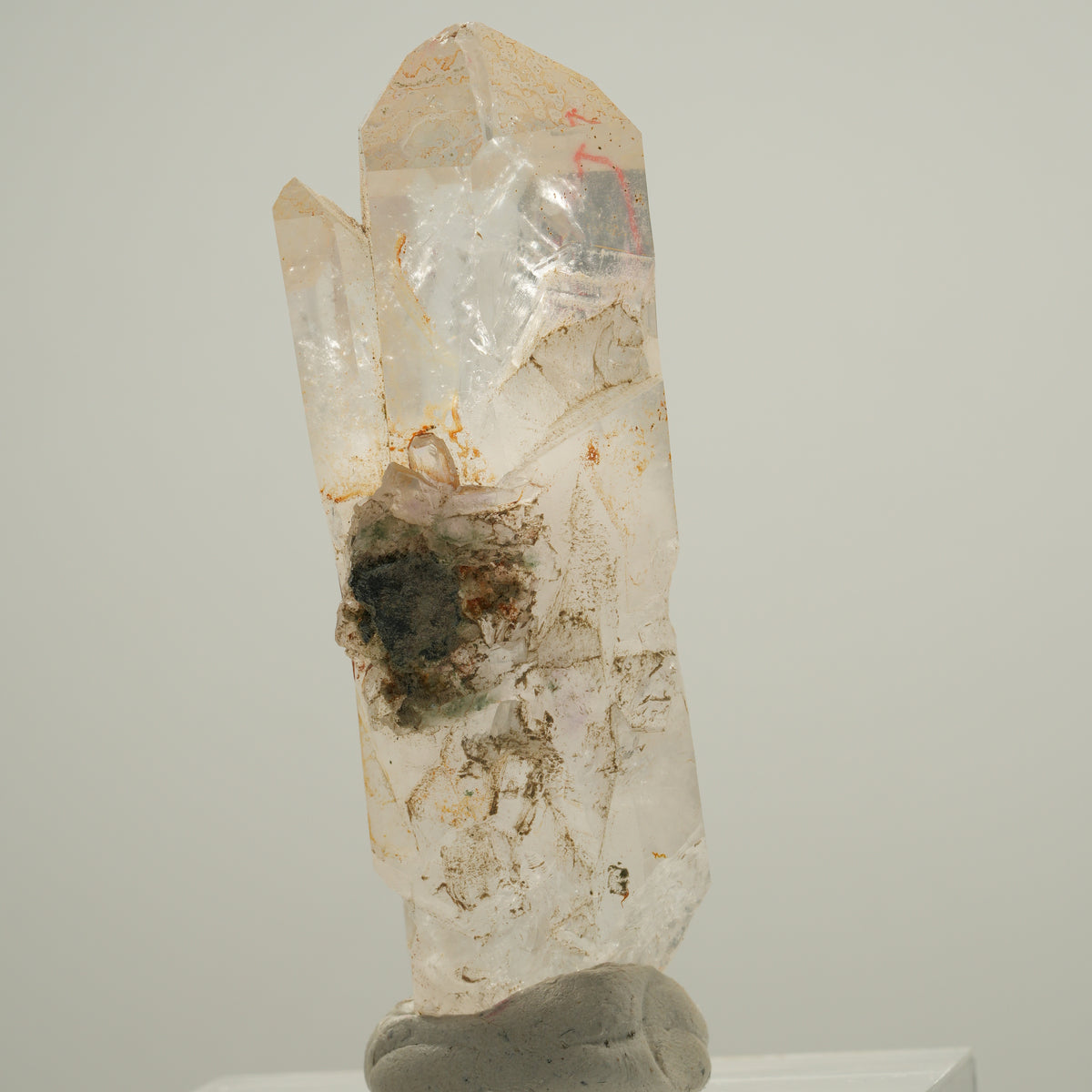 Enhydro Phantom Rauchquarz Skelett Doppelender, 1x Blase Goboboseb, Namibia 66*23*18mm #14048