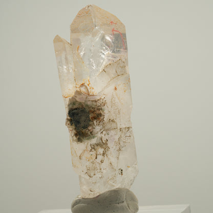 Enhydro Phantom Rauchquarz Skelett Doppelender, 1x Blase Goboboseb, Namibia 66*23*18mm #14048