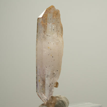 Harlekin Phantom Rauchquarz Doppelender mit Calcit, Epidot Streep Mine, Namibia 63*22*16mm #14052
