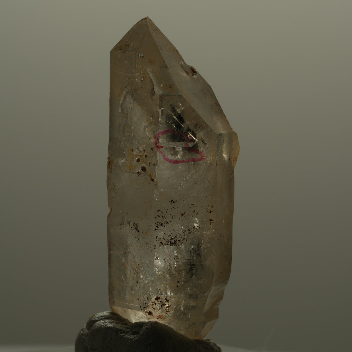 Enhydro Phantom Rauchquarz Skelett Doppelender, 1x Blase Goboboseb, Namibia 49*21*15mm #14054